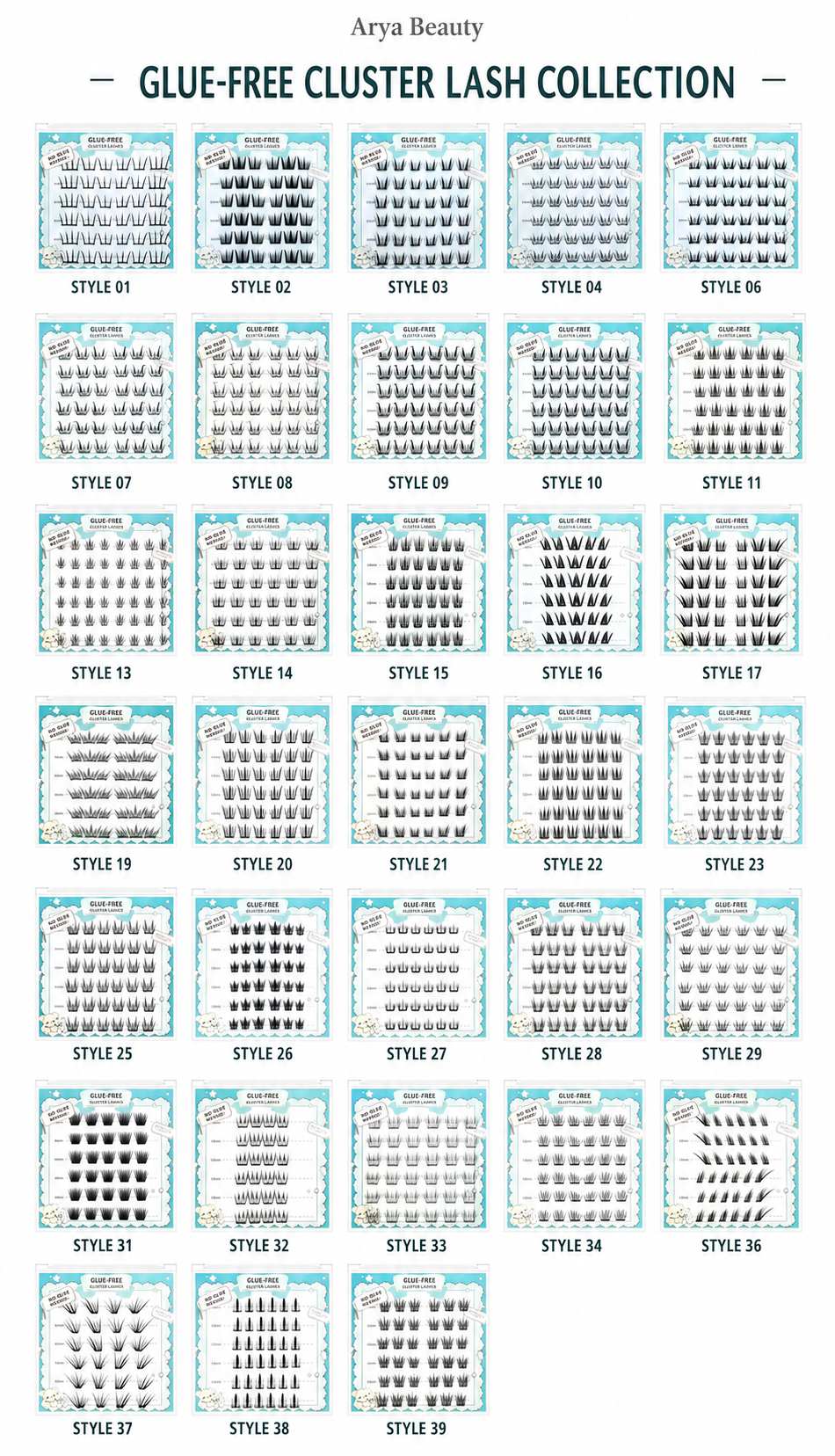 Glue-Free Cluster Lashes catalogue